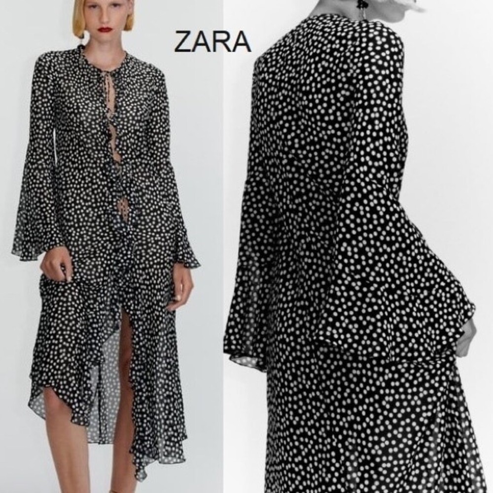 ZARA DOTTED FLUID KIMONO